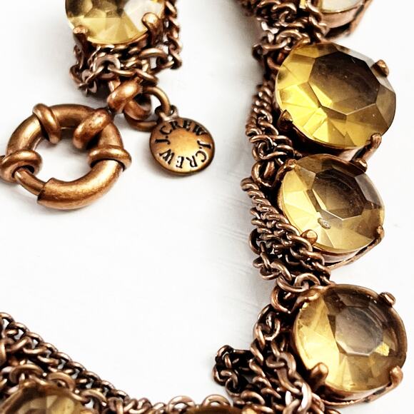 J. Crew Stone & Layered Rose Gold Chain Statement Bracelet - Picture 4 of 7